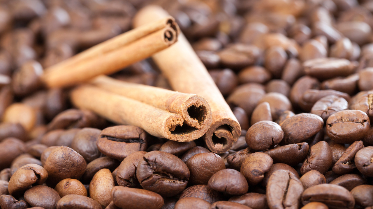 Cinnamon sticks with coffee beans for warm scent, natural soaps in dubai